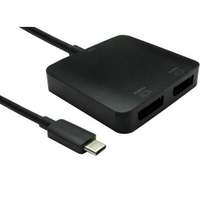 RS PRO Adaptér, počet zobrazení: 2, 3840 x 2160 pixel, video připojení: Display Port, standard: USB typu C