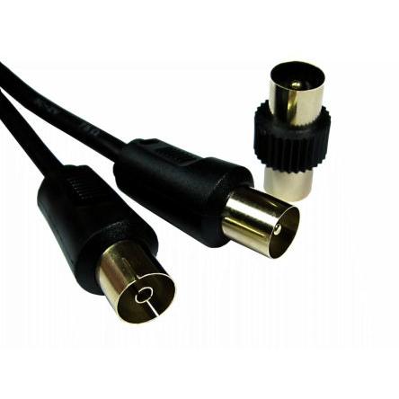 Koaxiální kabel, řada: TV Aerial Connector 3C2V, Černá Polyuretan 12 m RS PRO S koncovkou