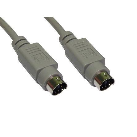 RS PRO Sestava kabelů PS/2, Šedá 2 m Polyvinylchlorid