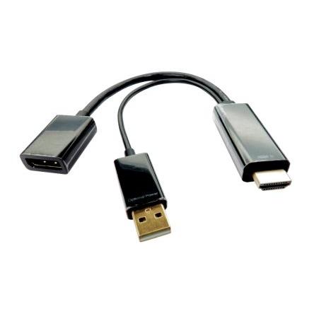 RS PRO, A: Vnější HDMI, B: Vnitřní Display Port, Polyvinylchlorid DisplayPort Kabely 150 mm