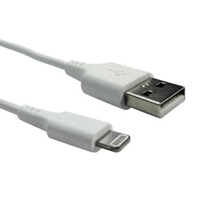 RS PRO Kabel USB do zásuvky IC Vnější, A: USB typu A, 3 m Vnější, Černá, B: Lightning