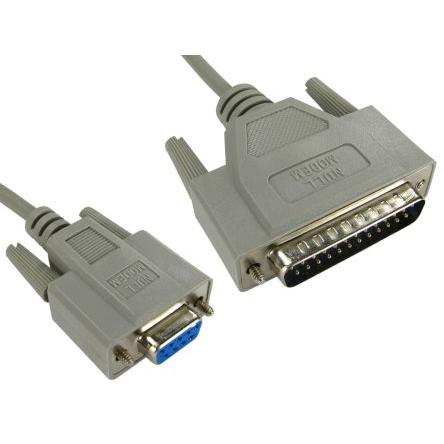 RS PRO Sériový kabel, A: Vnitřní délka 2 m, A: D-sub 25kolíkový, D-Sub 9pin, B: Vnější, B: D-sub 25kolíkový,