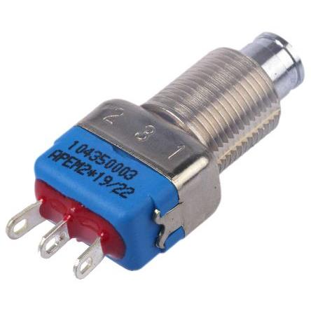 APEM Tlačítkový spínač, řada: 10400 SPDT Panel Okamžité 10 mm 3A 24 V dc