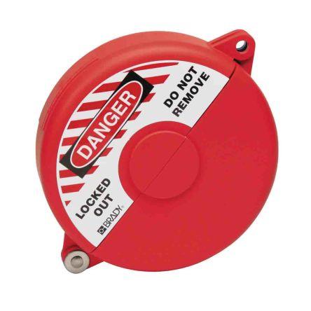 Brady, Uzamčení ventilu brány Červená 1 zámek, Polypropylen Uzamčení 9.53 mm
