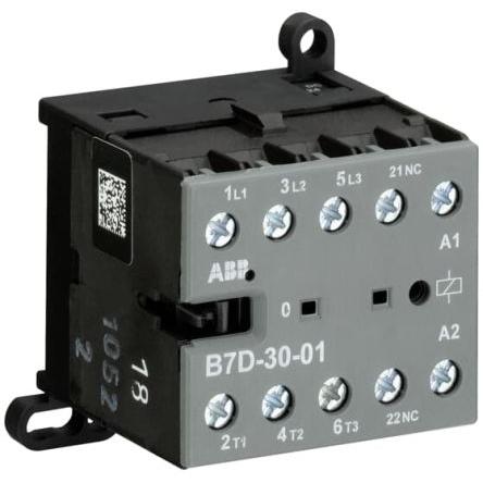 ABB 1 NC Stykač napětí ve vinutí 24V dc 3pólový 20 A 5.5 kW s 3 NO kontakty 24V Řídicí jednotka, rozsah: B 3P