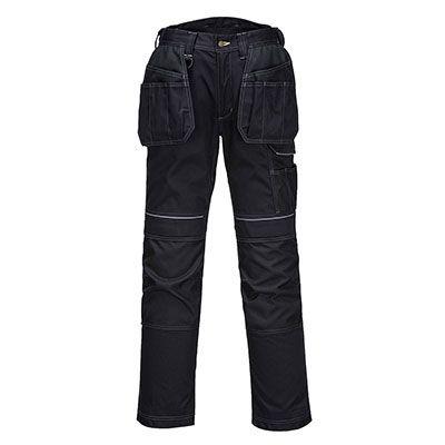 Portwest Pracovní kalhoty Unisex EN 14404, SC: 76 cm velikost 30 in v pase, Šedá, Černá, řada: T602