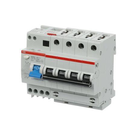 ABB Jistič zbytkového proudu s ochranou proti přepětí, rozsah: DS200 4pólový 16A vypínací citlivost 30 mA,