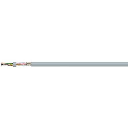 Ovládací kabel, řada: LIYCY-P 4žilový 0.5mm² 20 AWG Polyvinylchlorid plášť AXINDUS 100 m Splétaný Stíněný, Šedá