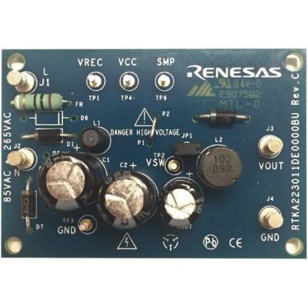 Vyhodnocovací deska Vyhodnocovací deska RAA223011 Snižovací měnič Renesas Electronics, pro použití s: RAA2230114GP3#NA0