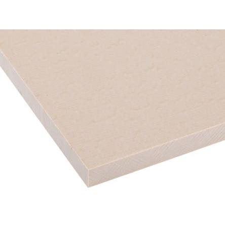 RS PRO Plastová deska, Polyetherketon barva Béžová, délka: 300 mm, šířka: 245mm, tloušťka: 10 mm
