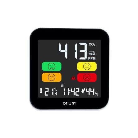 Orium Snímač CO2, číslo modelu: Quaelis 14, Dobíjení baterie přes kabel USB, typ displeje: Podsvícení LCD, rozsah