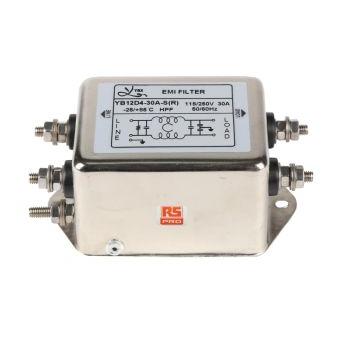 Silnoproudý filtr, 0.1 μF, 250V ac, 50Hz, 60 Hz, Montáž na rám 20.5 mH, Patentka, 30 A, počet fází: 1, 0.8 mA, RS PRO,