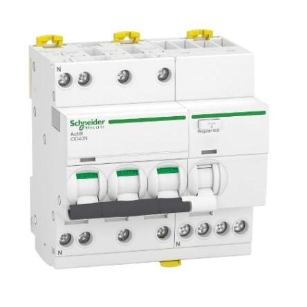 Schneider Electric Jistič zbytkového proudu s ochranou proti přepětí, rozsah: Acti9 iDD40N 3pólový 20A vypínací
