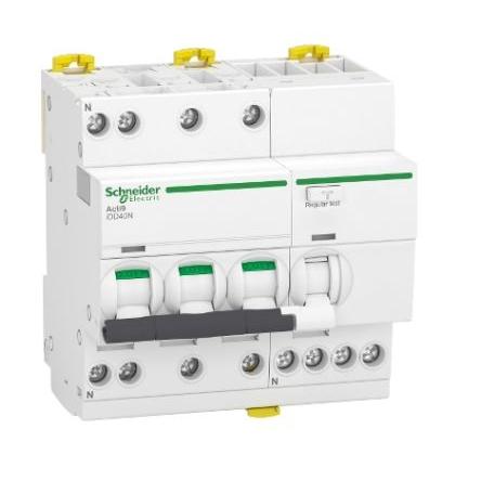Schneider Electric Jistič zbytkového proudu s ochranou proti přepětí, rozsah: Acti9 iDD40N 3pólový 25A vypínací