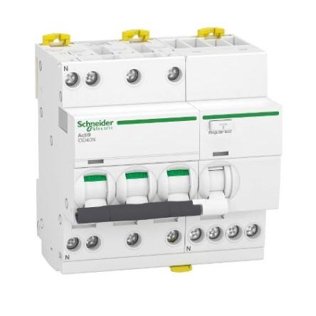 Schneider Electric Jistič zbytkového proudu s ochranou proti přepětí, rozsah: Acti9 iDD40N 3pólový 40A vypínací