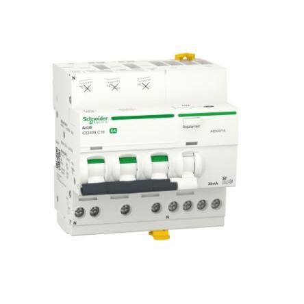 Schneider Electric Jistič zbytkového proudu s ochranou proti přepětí, rozsah: ACTI9 iDD40N XA 3pólový 16A vypínací