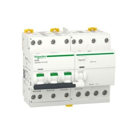 Schneider Electric Jistič zbytkového proudu s ochranou proti přepětí, rozsah: Acti9 iDD40N 3pólový 40A vypínací