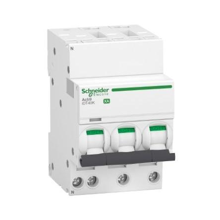 Schneider Electric Miniaturní jistič, rozsah: Acti9 iDT40K XA 3+Npólový 25A vypínací výkon 4500 A, charakteristika: Typ
