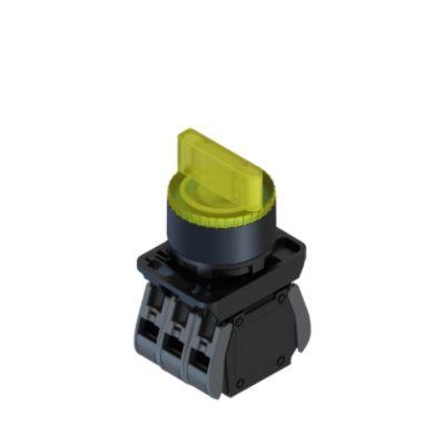 Volicí přepínač, řada: GCX Šroub Krátká páka 1 NO/1 NC, průměr výřezu: 22.5 mm IP20, IP65 RS PRO Osvětlené 2