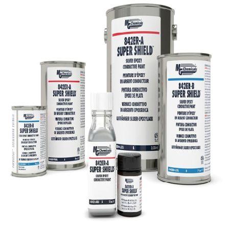Vodivá barva, Super ShieldTM Silver Epoxy Conductive Paint 842ER Matný, Stříbrná MG Chemicals 60 ml