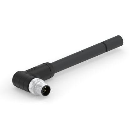 Kabel ovladače snímače, A: Vnější, A: M12, Pravoúhlý 5, B: Bez koncovky, B: Neuzavřený, 63V, IP67, řada: M12 L-Code TE