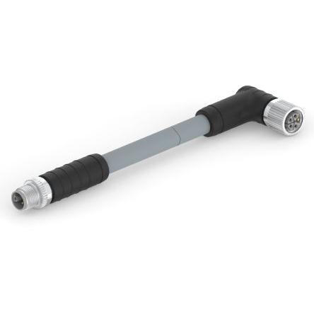 Kabel ovladače snímače, A: Vnější, A: Rovný 5, B: M12, B: Vnitřní, 63V 5, IP67, řada: M12 L-Code TE Connectivity 5 m