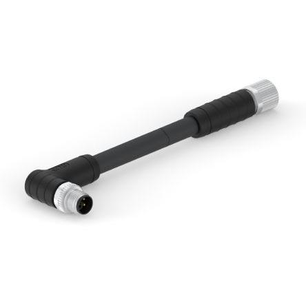 Kabel ovladače snímače, A: Vnější, A: Pravoúhlý 4, B: Přímý, B: Vnitřní, 63V 4, IP67, řada: M12 L-Code TE Connectivity