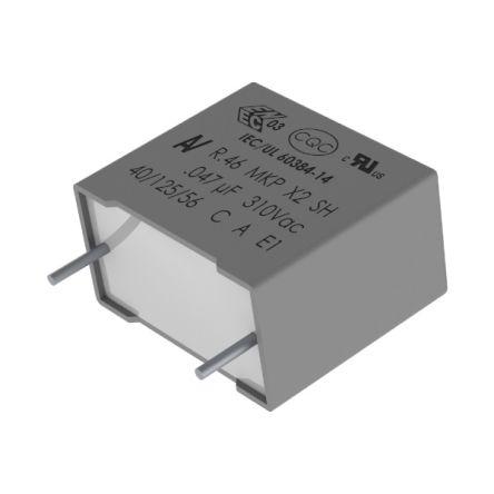 Fóliový kondenzátor PP, řada: R46 X2 1.5 μF ±20 % 310 V dc 310V ac, Průchozí otvor KEMET