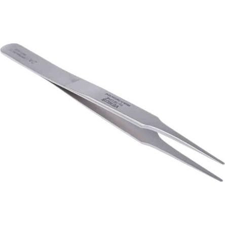 Pinzeta, celková délka: 120mm Antimagnetický, Nerezová ocel Zakulacený, Plochý špička RS PRO