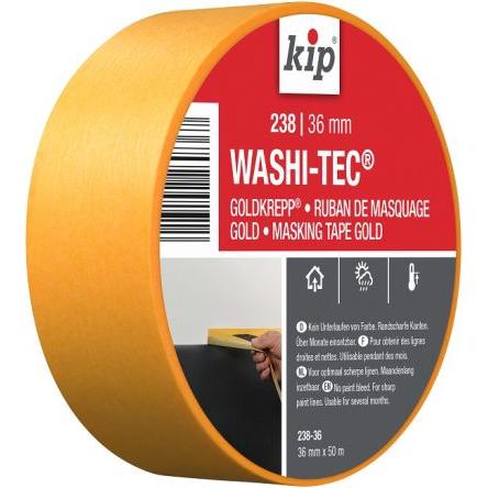 Maskovací páska, Zlatá 222604 WASHI TEC PREMIUM materiál nosiče Papír akrylátové lepidlo 238-36 36mm KIP, délka: 50 m