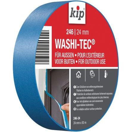 Maskovací páska, Modrá 222845 Washi Tec materiál nosiče Papír akrylátové lepidlo 246-24 24mm KIP, délka: 50 m