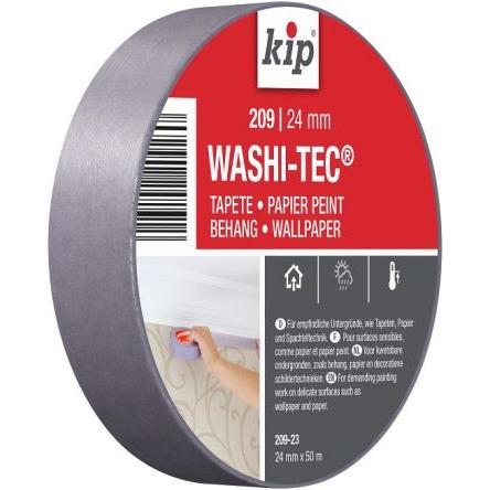 Maskovací páska, Stříbrná 223499 WASHI TEC LOW TACK materiál nosiče Papír akrylátové lepidlo 209-23 24mm KIP, délka: 50