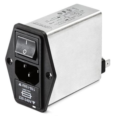 Schaffner Filtr IEC 1A, řada: FN390 C14 Vnější, Montáž do panelu 5 x 20 mm, 250V ac 2 póly, 400Hz, 50 Hz Faston, 85 °C