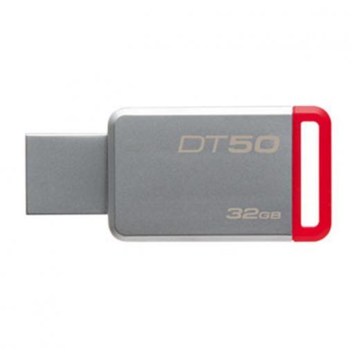 Kingston flashdisk USB 3.0 32GB DT50 kovová červená
