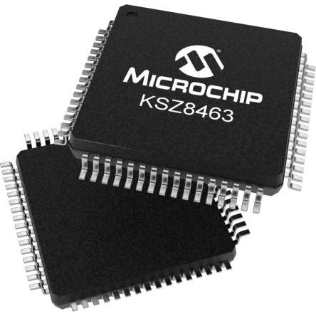Microchip IO ethernetového přepínače KSZ8463RLI 100 Mbps 3.13 V BIU, počet kolíků: 64 kolíkový 3.46V, LQFP