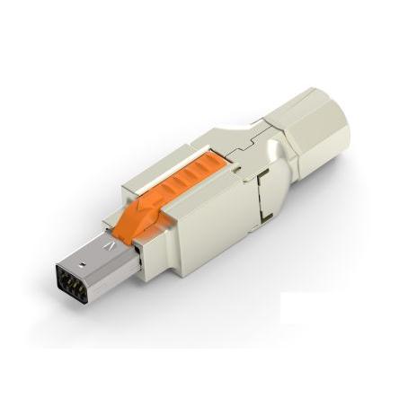 TE Connectivity Minikonektor I/O, řada: Industrial Mini I/O, počet cest: 8, počet portů: 4, Mini zástrčka I/O, Rovný