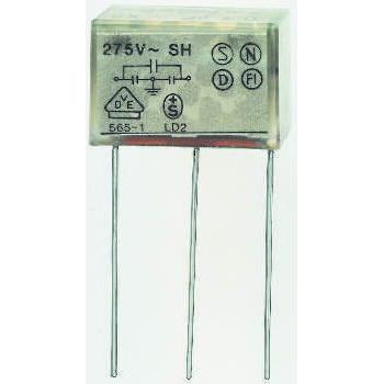 Papírový kondenzátor, řada: PZB300 X2 + 2xY2 100 nF 275V ac 275 V dc, Průchozí otvor 0.8 mm KEMET