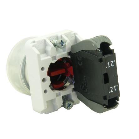 RS PRO Tlačítkový spínač, řada: ECX1 IP65 SPST Panel 23 mm Červená 24V