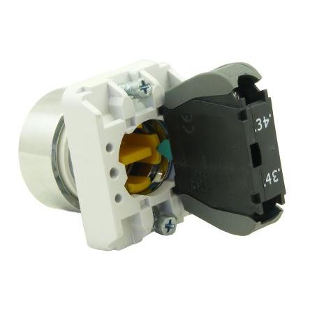 RS PRO Tlačítkový spínač, řada: ECX1 IP65 SPST Panel 23 mm Žlutá 24V