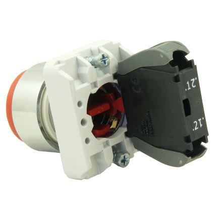 RS PRO Tlačítkový spínač, řada: ECX1 IP65 SPST Panel 23 mm Červená 24V