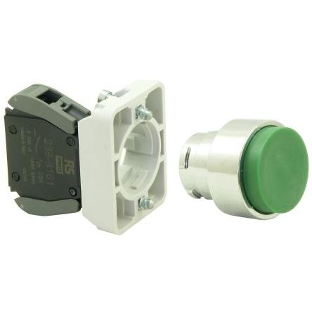 RS PRO Tlačítkový spínač, řada: ECX1 IP65 SPST Panel 23 mm Zelená 24V