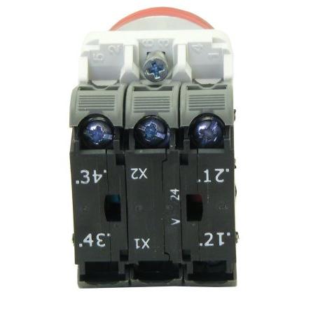 RS PRO Tlačítkový spínač, řada: ECX1 IP65 1 NO/1 NC Panel Osvětlené 23 mm Červená 24V