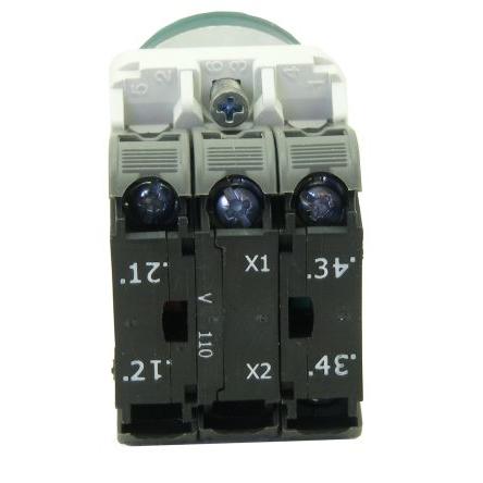 RS PRO Tlačítkový spínač, řada: ECX1 IP65 1 NO/1 NC Panel Osvětlené 23 mm Zelená 110V