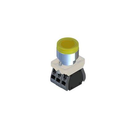 RS PRO Tlačítkový spínač, řada: ECX1 IP65 1 NO/1 NC Panel Osvětlené 23 mm Žlutá 24V