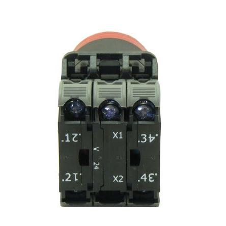 RS PRO Tlačítkový spínač, řada: ECX4 IP65 1 NO/1 NC Panel Osvětlené 23 mm Červená 24V