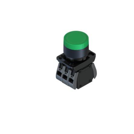 RS PRO Tlačítkový spínač, řada: ECX4 IP65 1 NO/1 NC Panel Osvětlené 23 mm Zelená 24V
