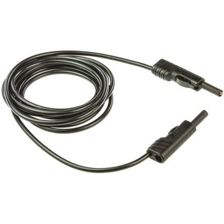 Hirschmann Test & Measurement Zkušební kabel s konektorem, Černá 16A, délka kabelů: 2 m, 60V dc, Polyvinylchlorid