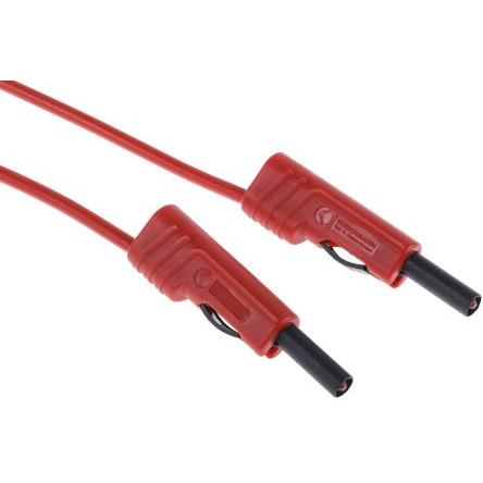 Hirschmann Test & Measurement Zkušební kabel s konektorem, Červená 16A, délka kabelů: 2 m, 60V dc, Polyvinylchlorid