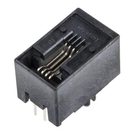 Molex Konektor RJ22, řada: 95501 Vnitřní Cat3, počet cest: 4, Pravý úhel, Kabel Nestíněný, počet portů: 1portový