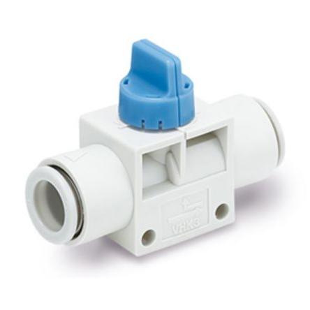 Pneumatický ventil s ručním ovládáním, řada: VHK Series barva Šedá, Modrá, Červená Ruční One-Touch Fitting 6 mm III B,